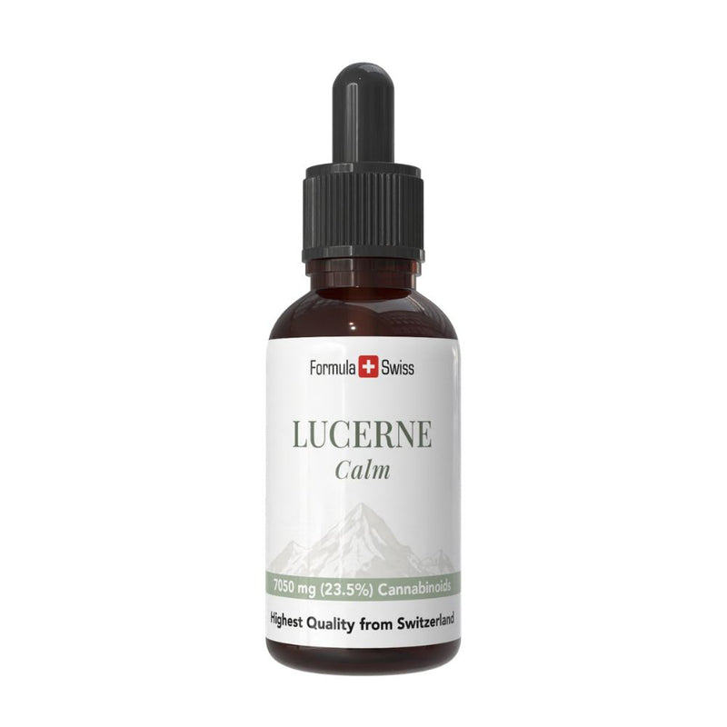 Formula Swiss Lucerne Calm CBD oil, 23.5% THC-free, dropper bottle